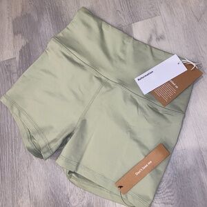 Reformation 3inch Bike EcoStretch Shorts in Pastel Green -Light Olive